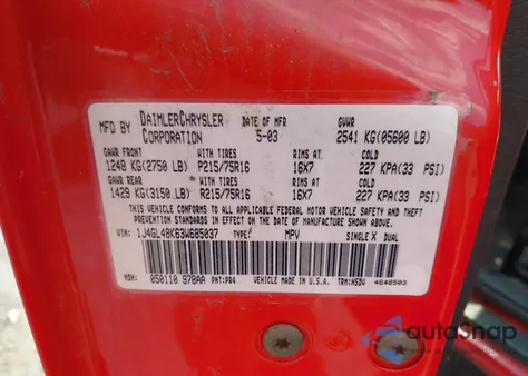 2003 Jeep Liberty Sport z USA, uszkodzony, nr VIN 1J4GL48K63W685037